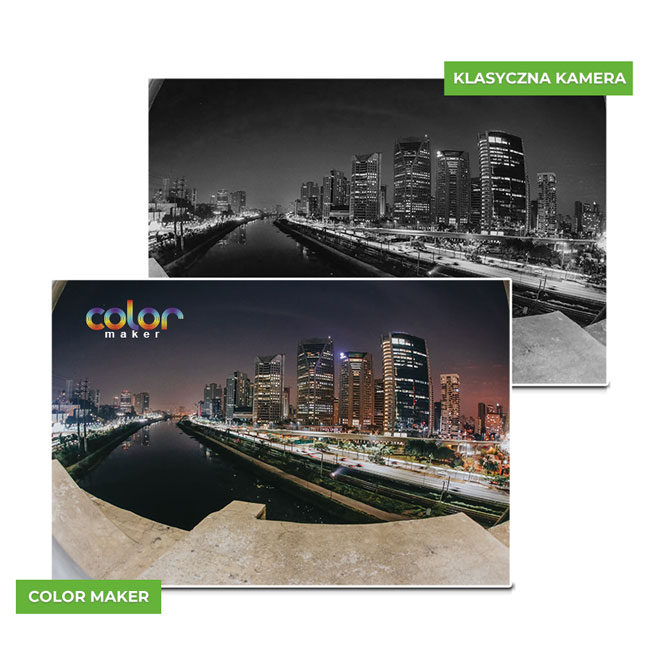 Technologia ColorMaker, kolorowy obraz w nocy